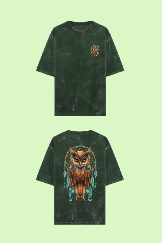 Acid Washed Oversized Tshirt : Dream Catcher