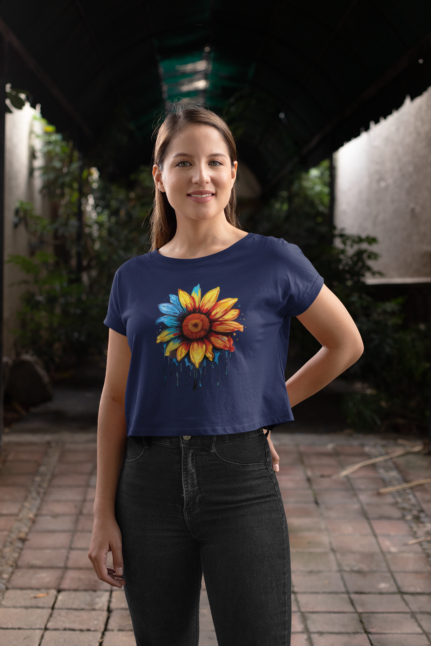 Crop Top : Dripping Flower