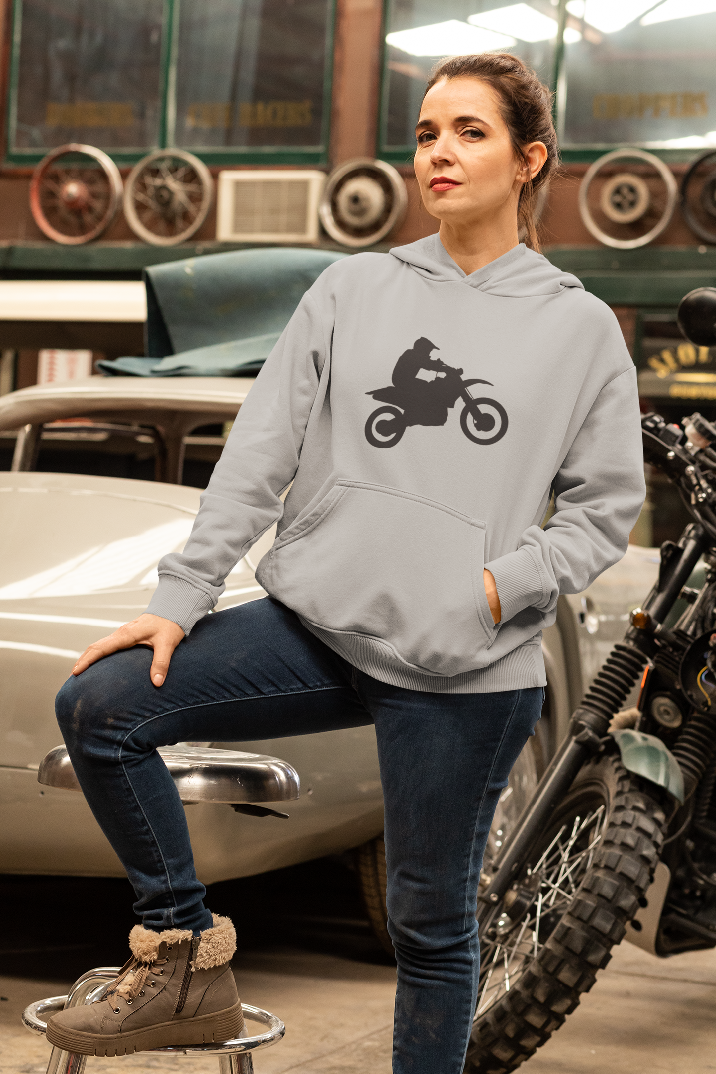 Unisex Hoodie : Biker On Ride