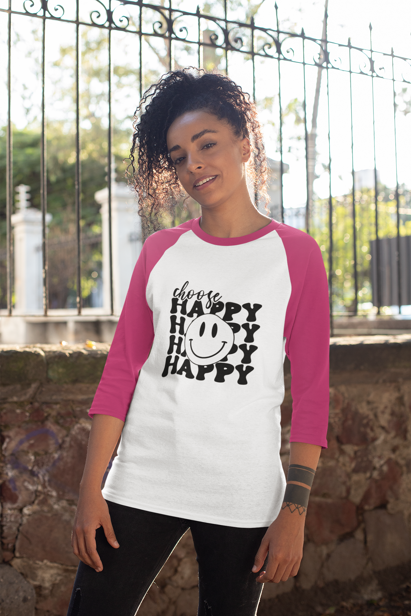 Raglan Tshirt : Choose Happy