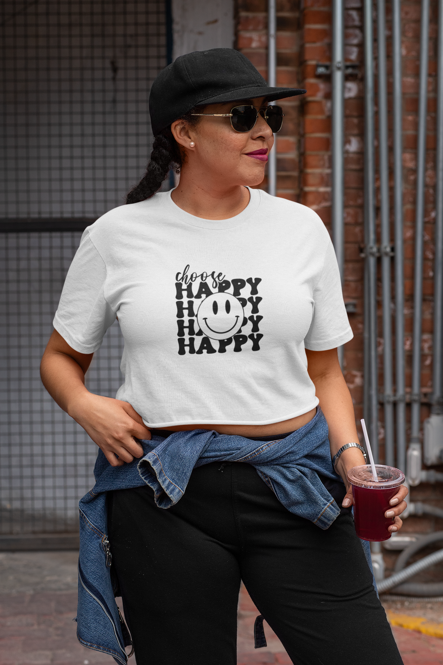 Crop Top : Choose Happy