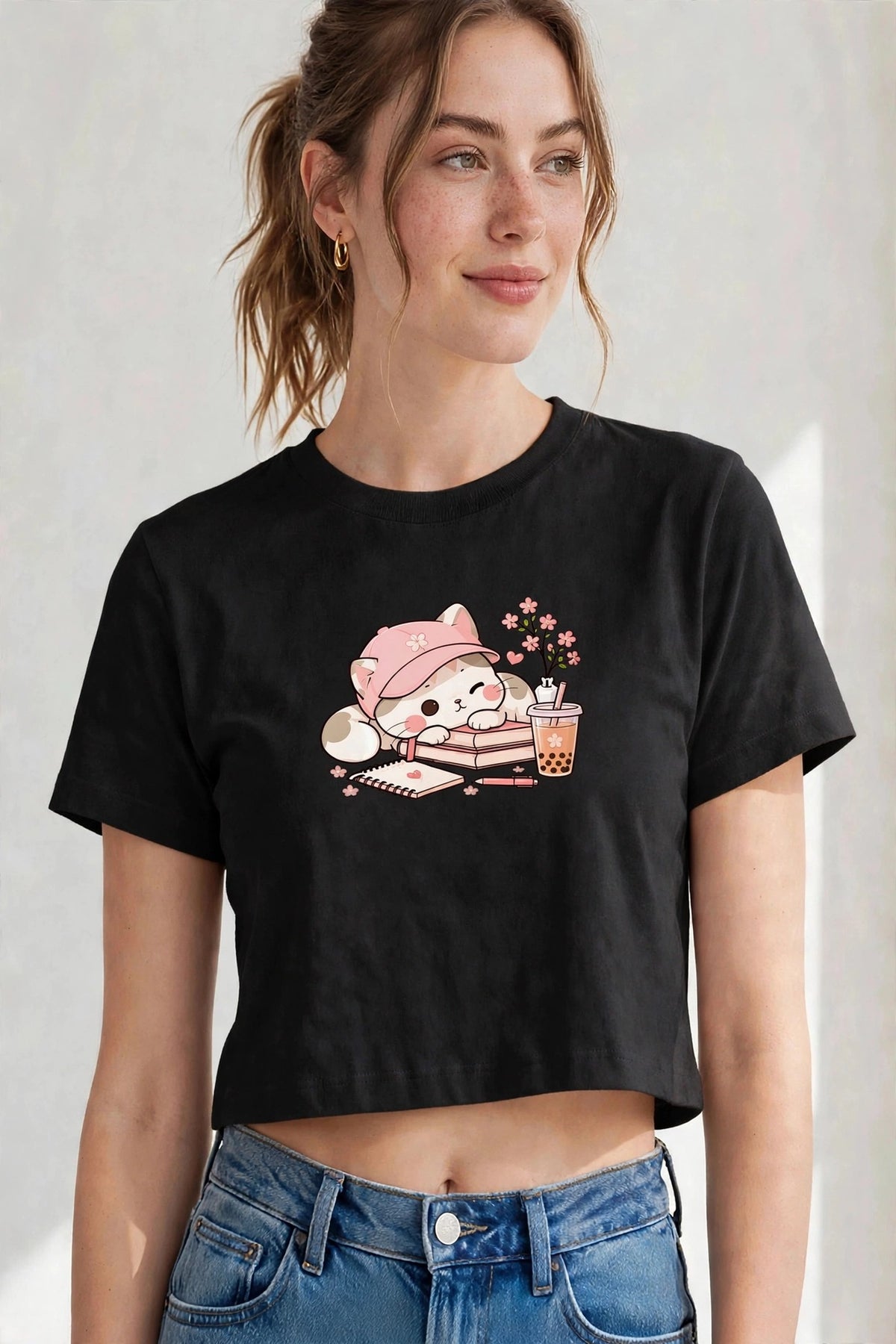 Crop Top : Cozy Kitty
