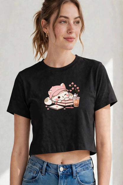 Crop Top : Cozy Kitty