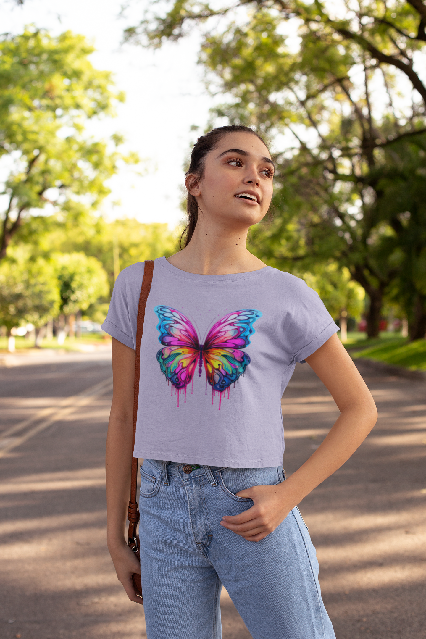 Crop Top : Dripping Butterfly