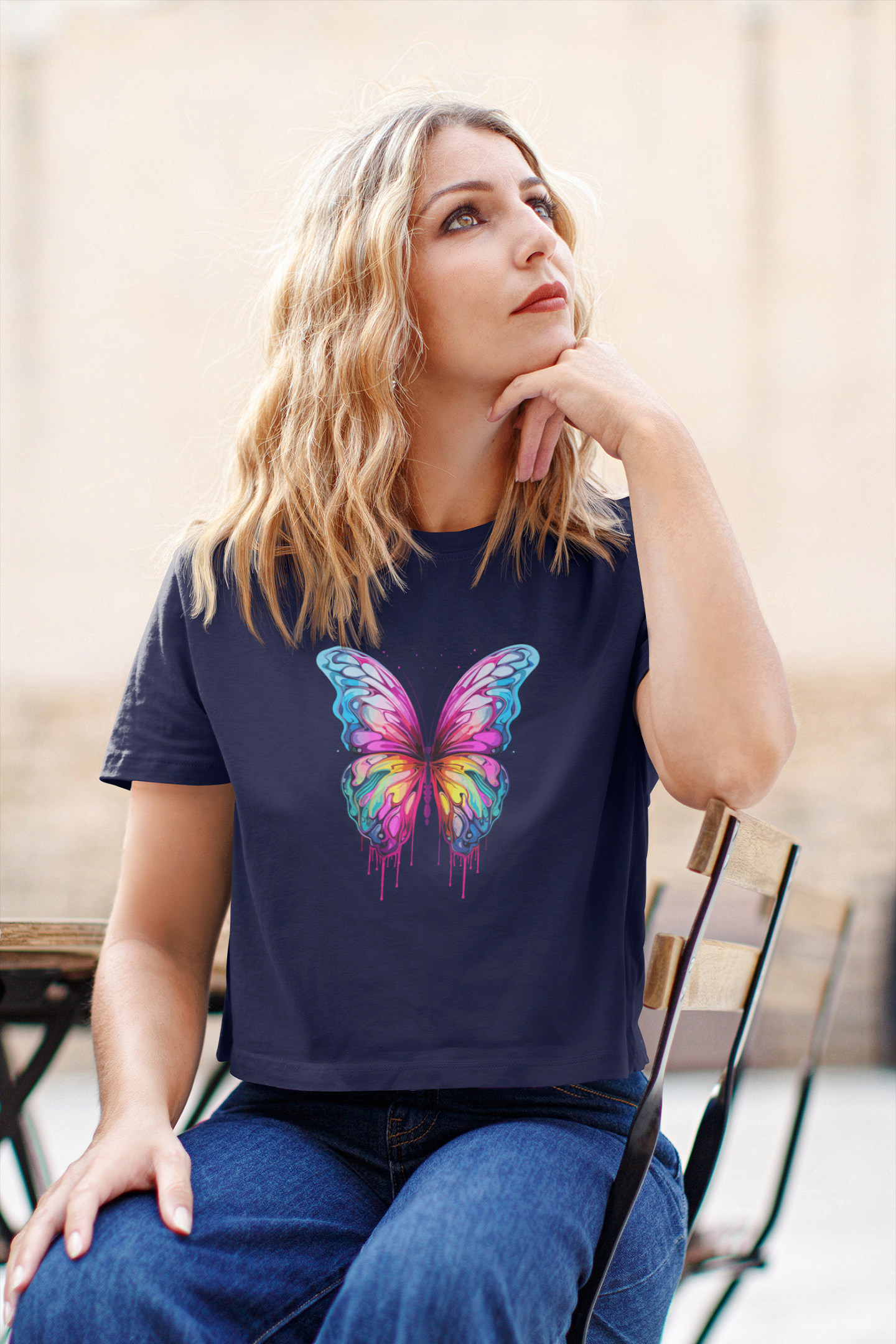 Crop Top : Dripping Butterfly