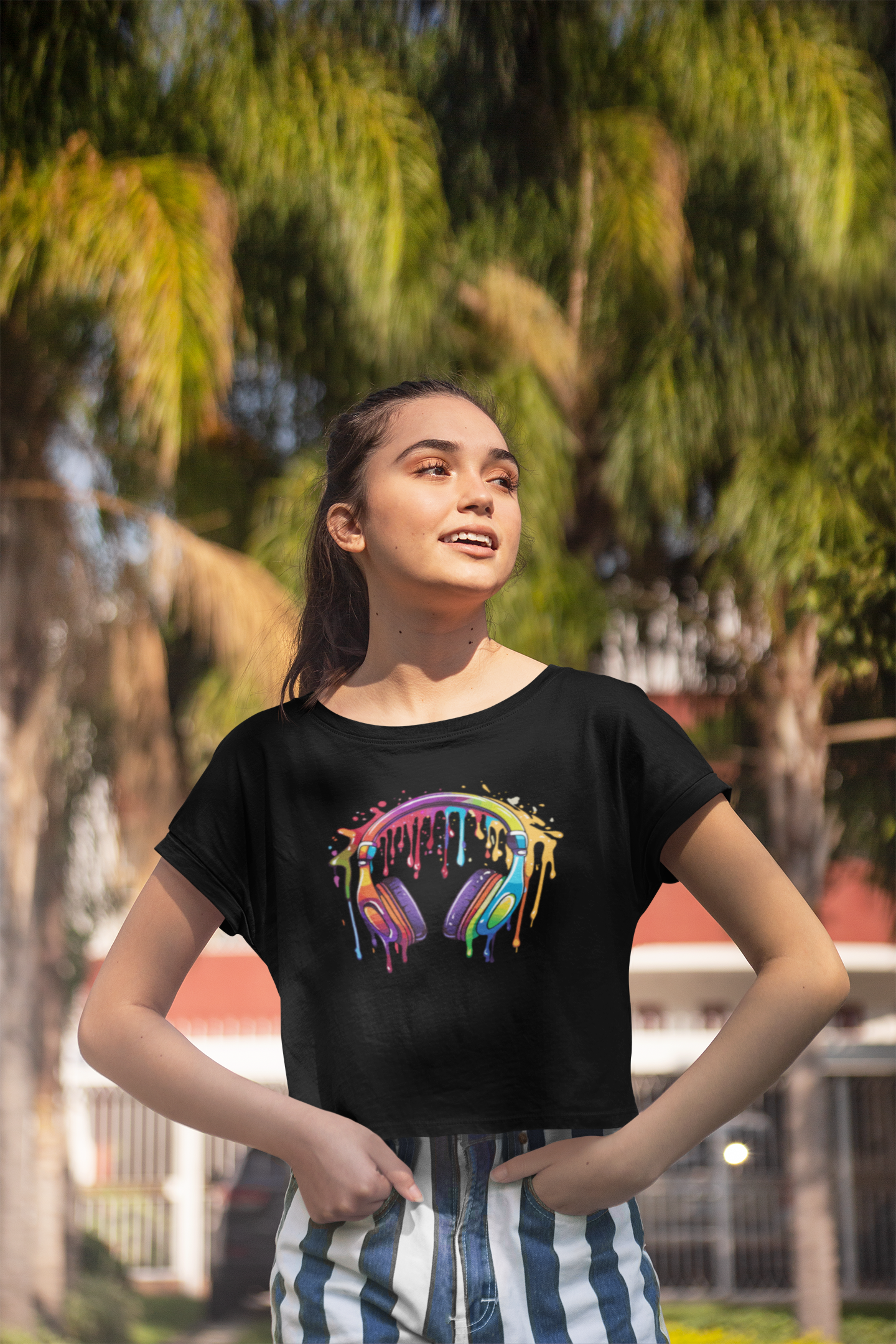 Crop Top : Dripping HeadPhone