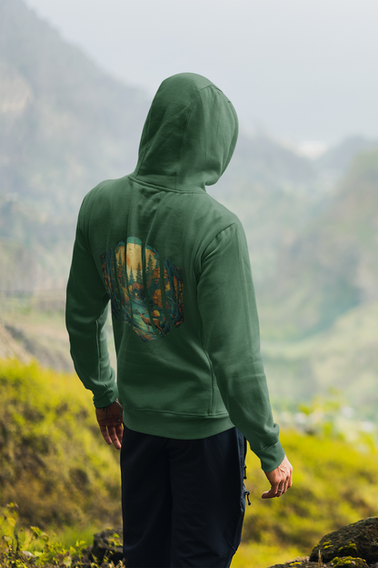 Unisex Hoodie : Striped Forest Deer