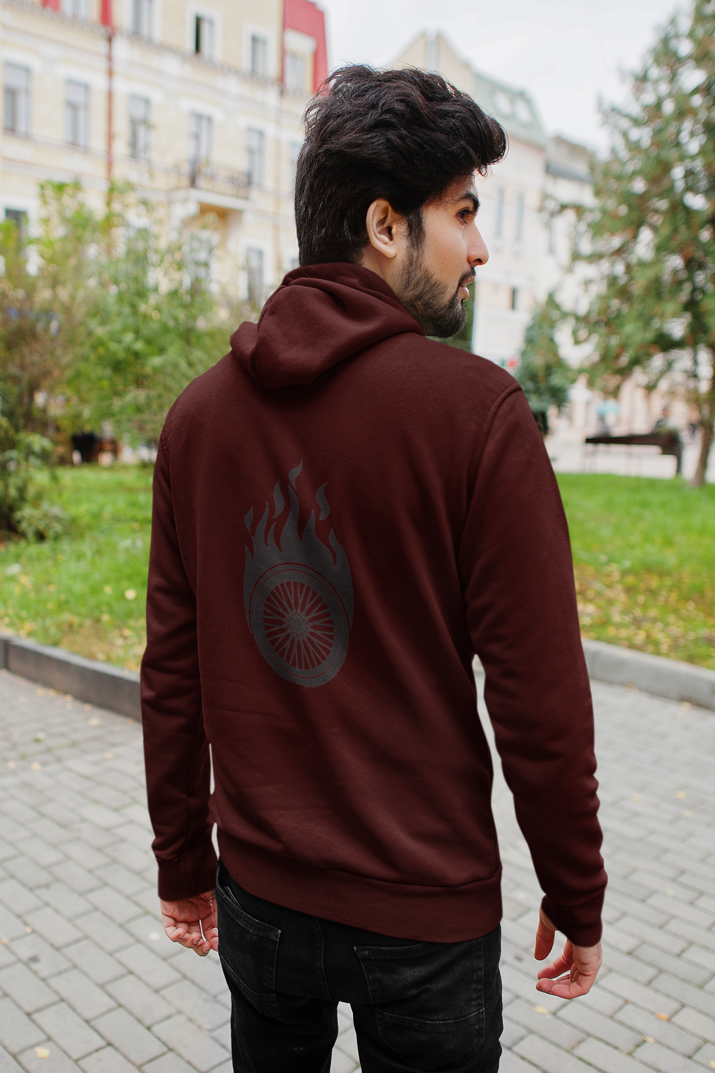 Unisex Hoodie : Wheel On Fire