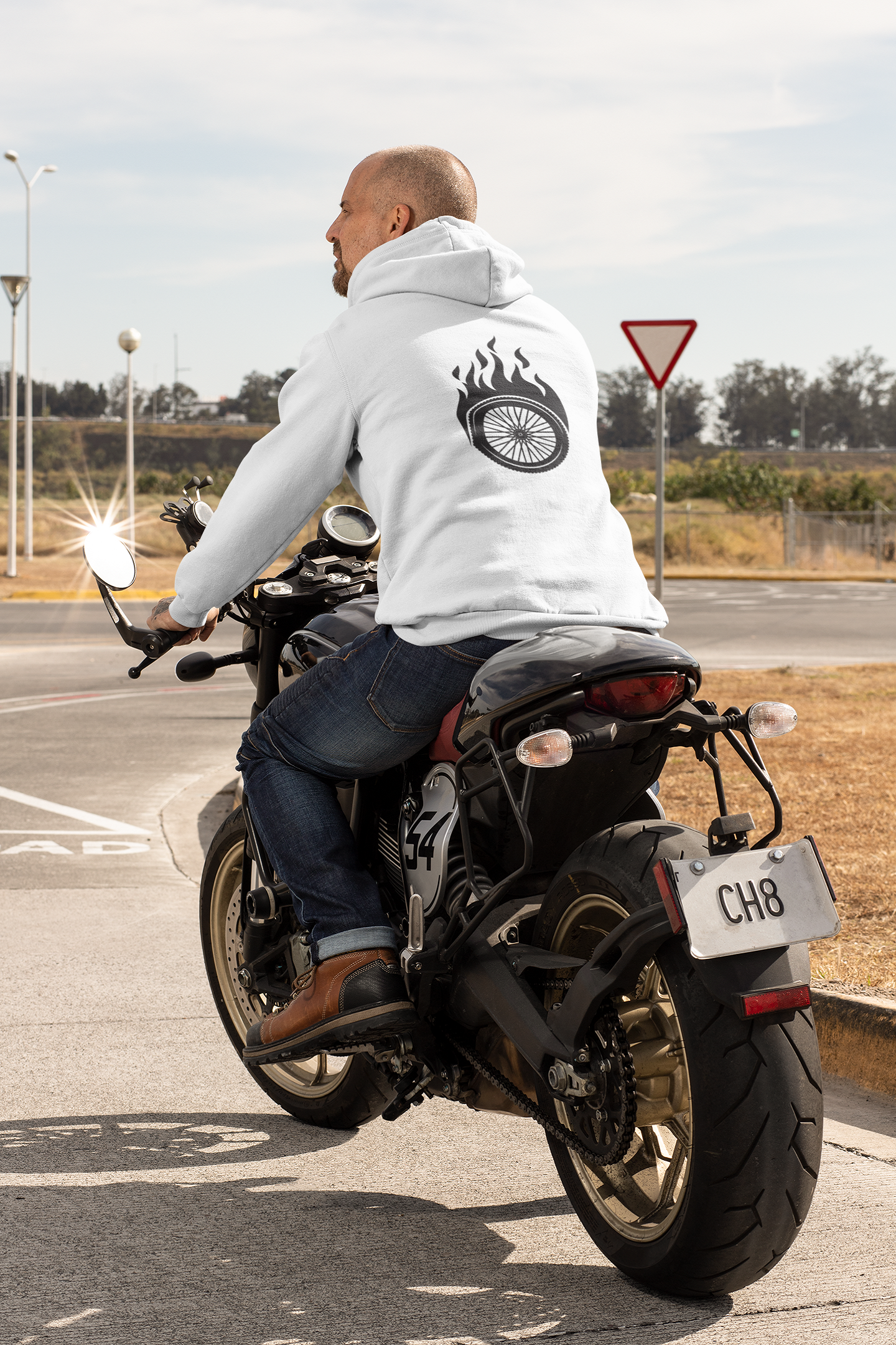 Unisex Hoodie : Wheel On Fire